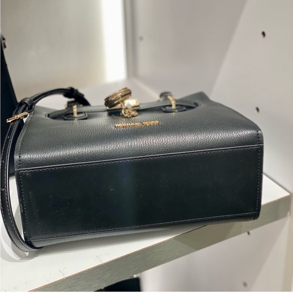 MICHAEL KORS Hamilton Small Leather Satchel Crossbody Black - Picture 6 of 8